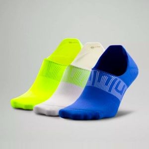 Mens Lululemon Power Stride No Show Socks with Active Heel Grip 3 Pack NWT